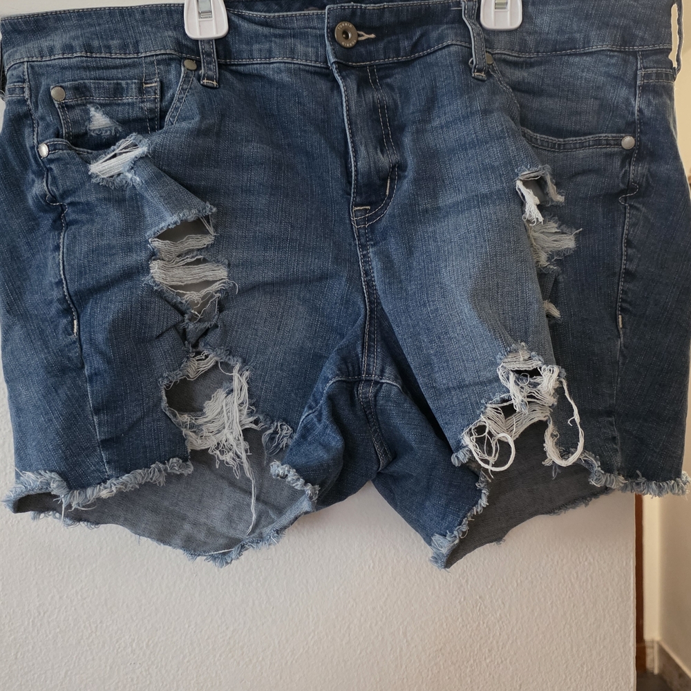 Torrid Blue Jean Shorts for Women - Picture 10 of 16